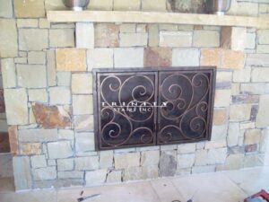 Outdoor Wrought Iron Fire Place Screen #12
