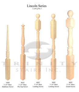 Lincoln Series Newels - Stair Posts