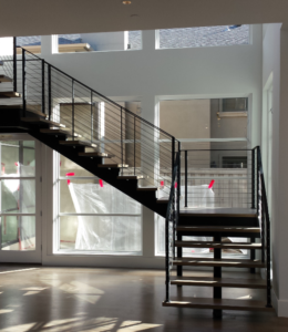 Contemporary Modern steel cable stairs #18B
