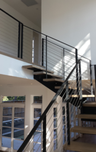 Contemporary Modern steel cable stairs #18C