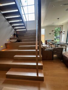 57B - Rift White Oak Hardwood Custom Diagonal Slatwall